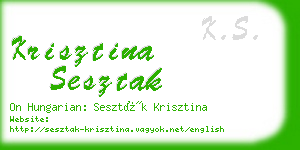 krisztina sesztak business card